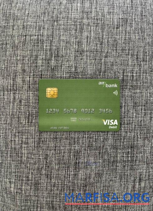 Blank Czech Air Bank visa debit card photolook front sample